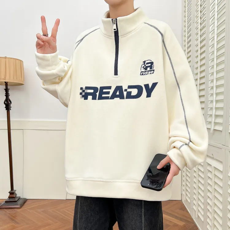 2025秋冬季加绒加厚款高领打底衫青少年男学生潮流帅气奥利绒卫衣