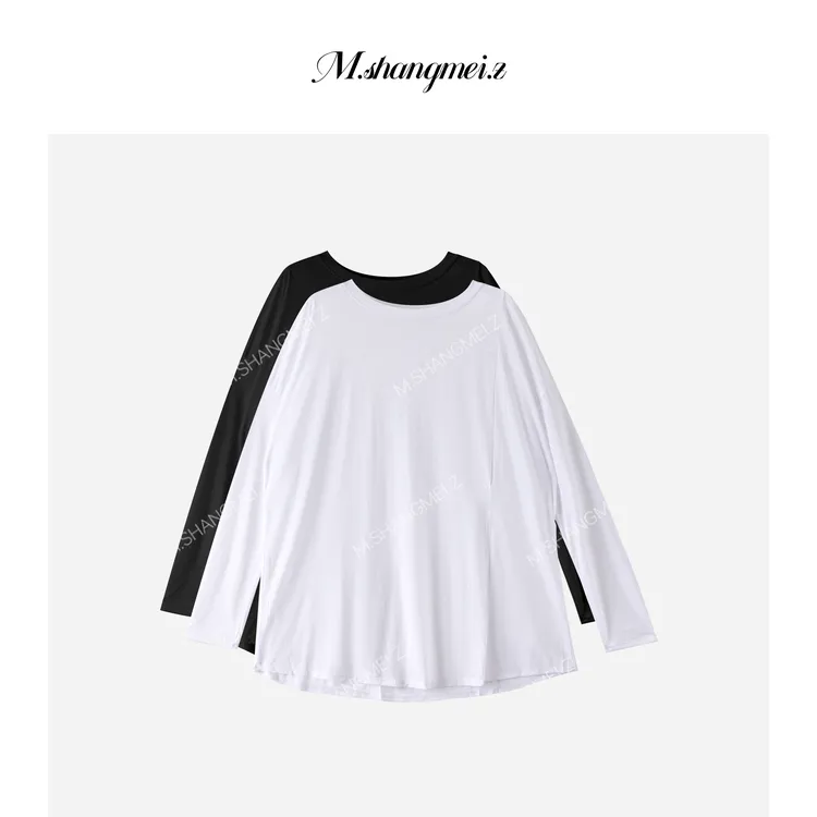 M.SHANGMEI.Z/沐熙【哇衫】美大哥薄款透气宽松解构长袖上衣X072745