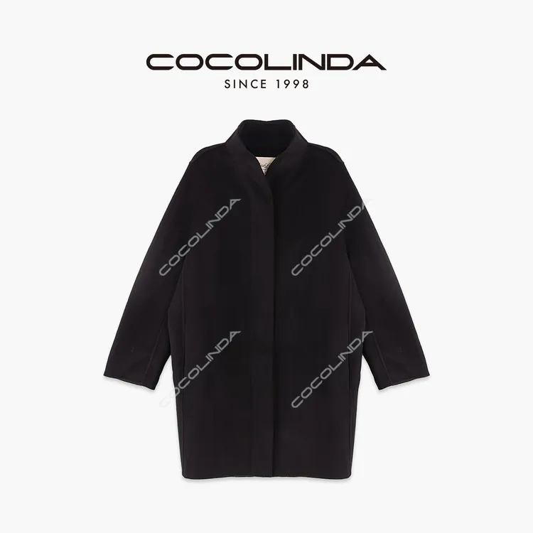 COCOLINDA  | 羊绒 青果领手工双面呢 老钱风松弛感大衣  D2524