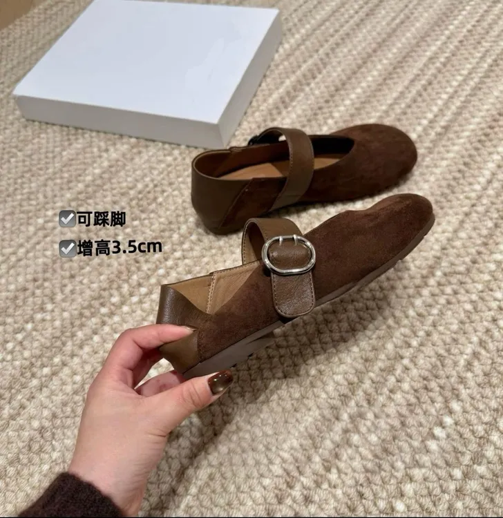 【EDELLAKUU~豹纹玛丽珍2025秋季复古韩版内增高软底浅口单鞋法式