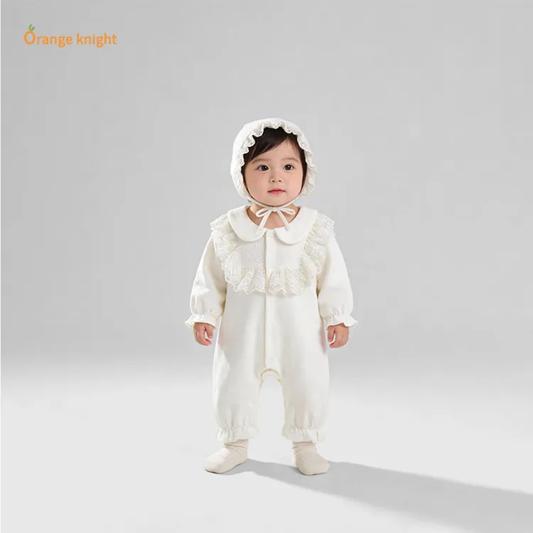 加绒厚款秋冬季连体衣百天周岁小公主礼服婴儿可爱洋气长爬外出服