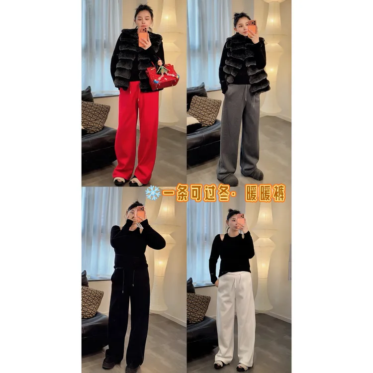 PUMPKIN·大码冬季<打动人心的版型>大克重加厚松紧腰休闲直筒裤