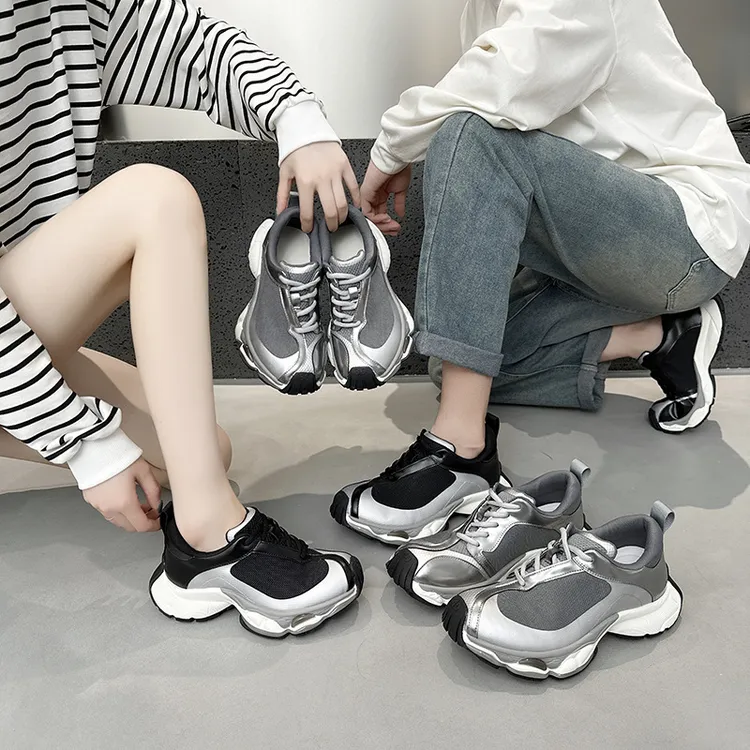 2025巴黎情侣新款复古厚底超火运动休闲老爹鞋春夏透气舒适潮鞋女