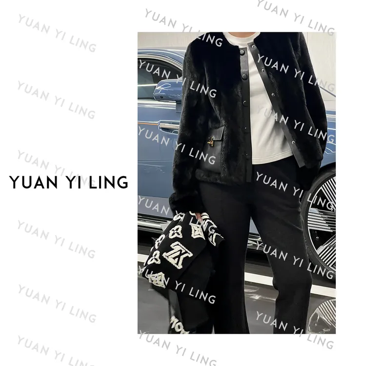 袁艺灵【万年】Savoir Rever典藏工艺展宝嘉美本黑进口水貂皮草外套