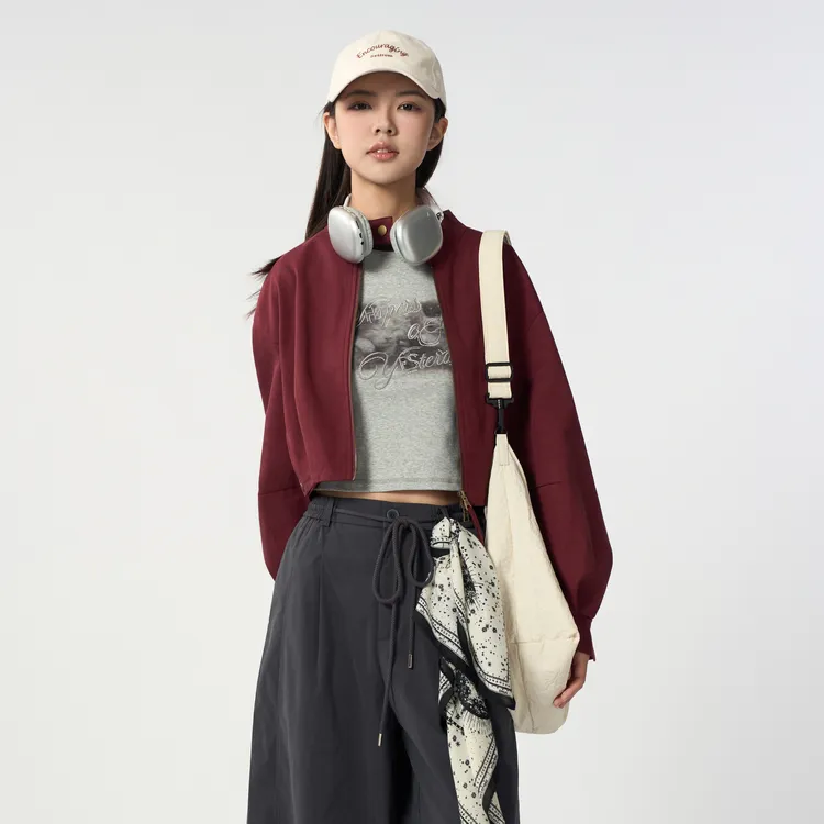 西町村屋复古红外套女装2025秋季新款韩版立领潮流外套XAAC10633