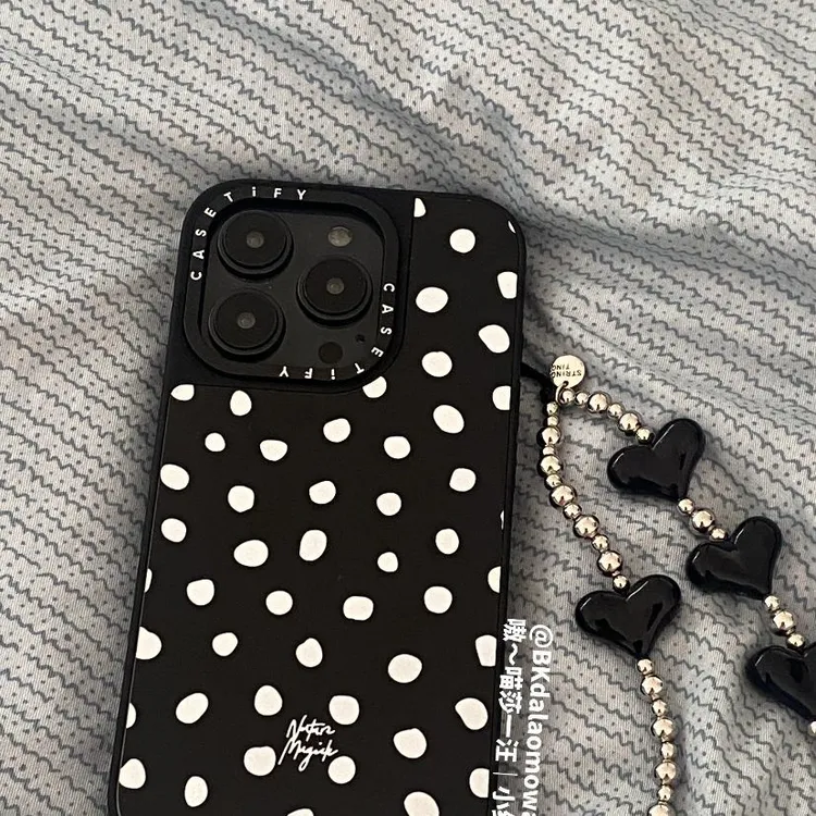 联名彩色艺术波点手机壳适用iPhone16promax15pro时尚14镜子