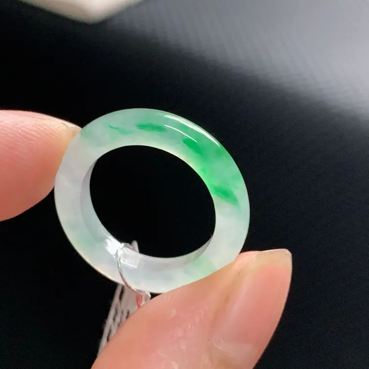 10号圈翡翠指环戒指戒圈天然a货玉石圆戒素圈缅料玉戒女士 G70