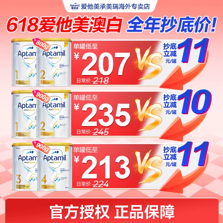 【爱他美澳白】 ZJ无赠无贴 澳洲白金版叶黄素DHA婴幼儿奶粉商品图