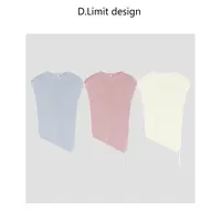 【D.Limit design】100莱赛尔薄款修身不规则抽绳无袖T恤DLSBH25014