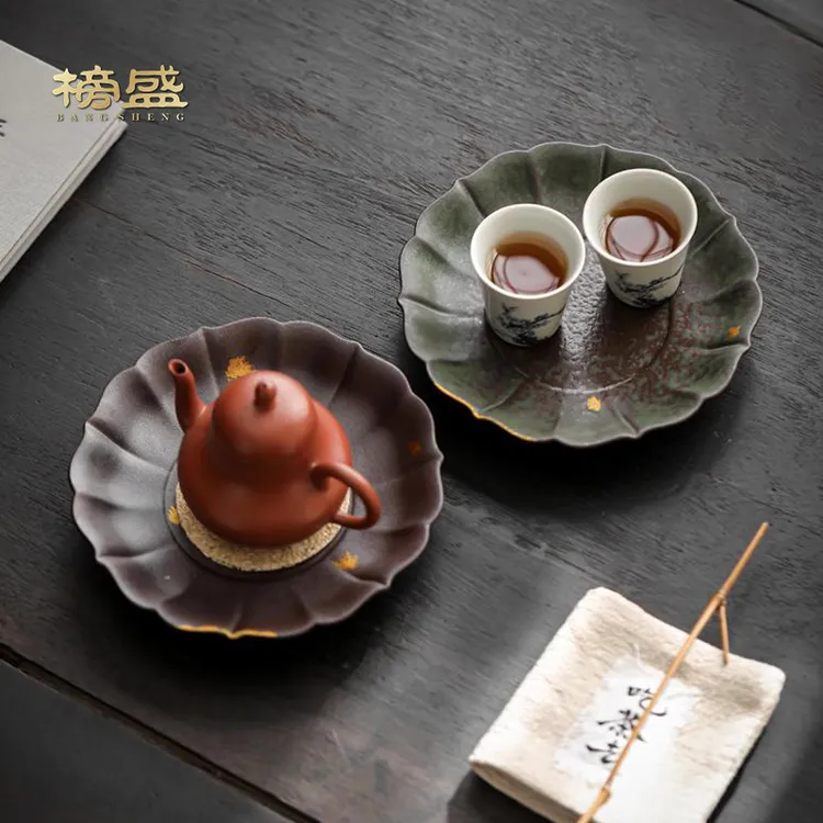 榜盛窑变壶承壶垫陶瓷干泡台茶盘功夫茶具储水茶承紫砂养壶茶托盘