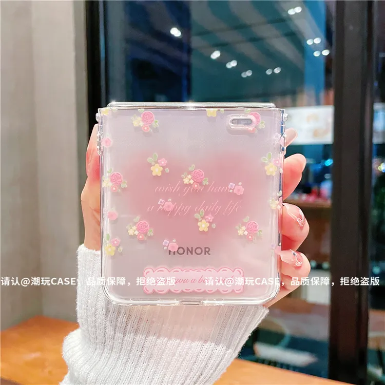 （荣耀MagicVFlip系列）透明折叠壳适用荣耀MagicVFlip手机壳防摔潮