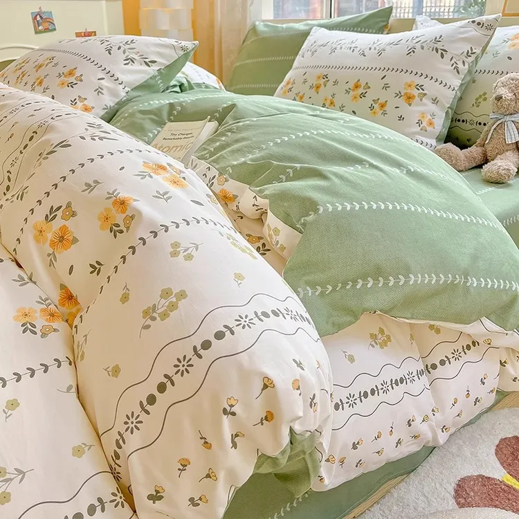 四件套纯棉100%全棉床单被套春夏床上用品宿舍单人三件套2025新款