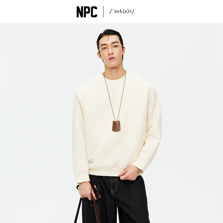 NPC潮牌升级2.0鹅绒菱格卫衣6层保暖男百搭保暖舒适NP59ST07