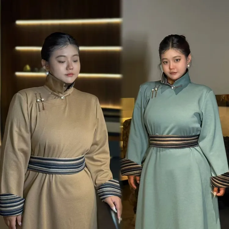 【衣合大码民族服饰】DM054蒙氏秋款限定复古撞色大衣