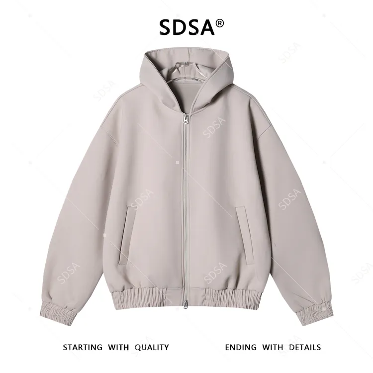 SDSA男士秋冬新款痞帅男装纯色拉链连帽卫衣情侣开衫百搭外套简约