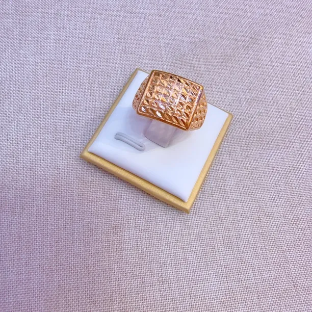 合金玻璃戒指 玫瑰金色时尚百搭女士精致气质潮流戒指