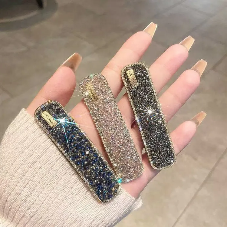 韩国带标水钻发夹侧边刘海碎发bb夹头饰网红2025年新款一字夹