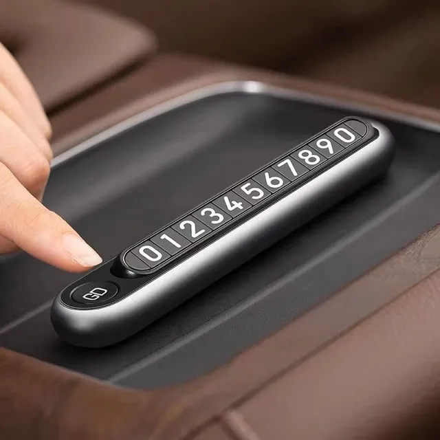 车载临时停车号码牌高档铝合金属挪车电话牌高级感创意汽车内用品