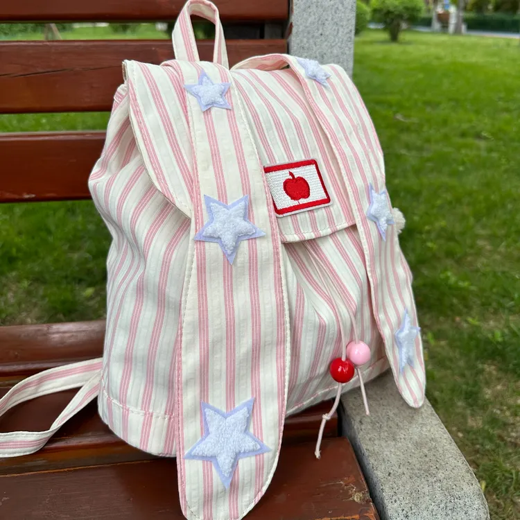 ceionkeust兔耳新款双肩包大容量女生旅行可爱书包学生休闲背包