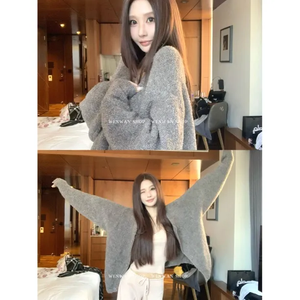 双十一狂欢价！【软糯baby 自留款～】慵懒保暖圆领针织开衫