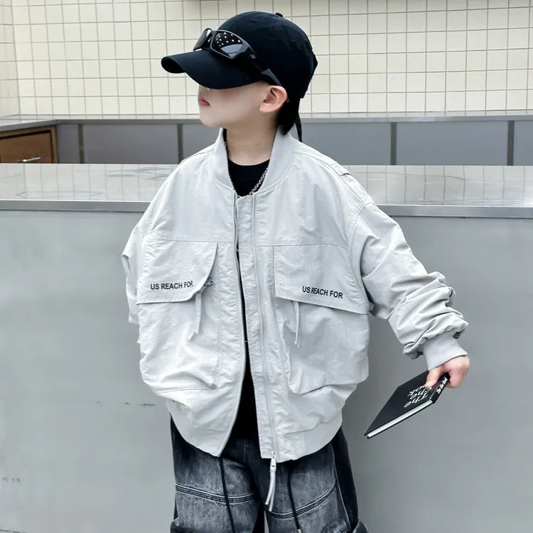 男童春秋款洋气外套大童秋装帅气时髦夹克儿童装男孩秋季休闲上衣