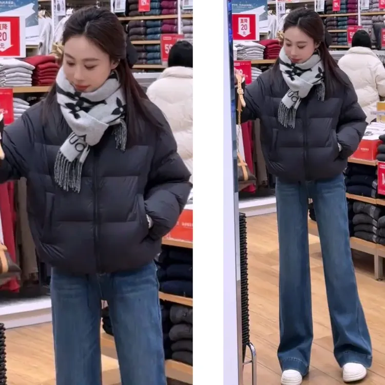 正版短款高级感羽绒服女装2025冬季时尚保暖休闲百搭面包服短外套