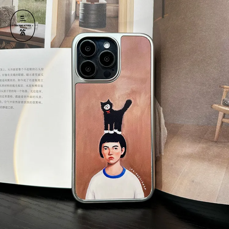【头上的猫】电镀磁吸壳适用苹果16防摔iphone13/4promax全包15创意