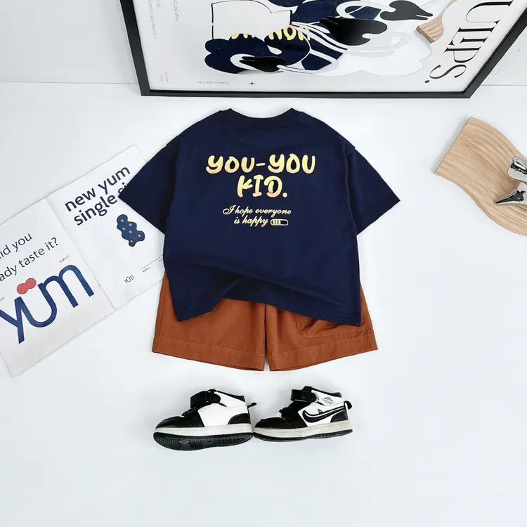 儿童套装夏季2025新款男童短袖两件套宝宝潮 WG28291悠悠童话童装