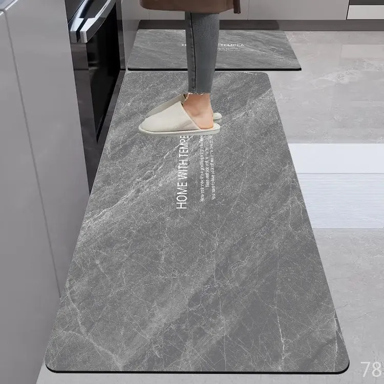 硅藻泥长条厨房地垫防水防滑耐污专用可擦拭免洗家用门口地毯适用