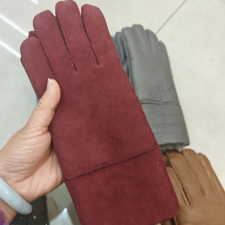 女冬手套真皮真毛手套加绒加厚羊皮毛一体手套户外骑行加厚款手套