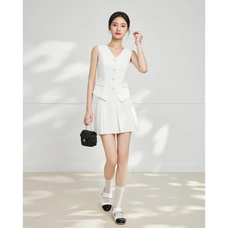 IEF/爱依服2025新款夏季梭织上下套裙高腰气质显瘦套装两件套