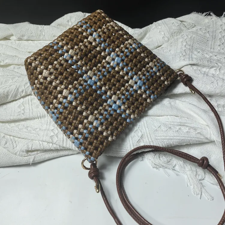 七七家PE藤条编织单肩斜挎包斜挂手工包材料包（不退换）