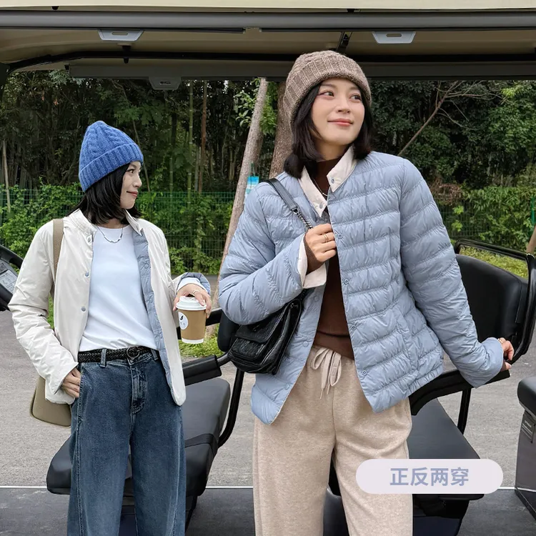 双面可穿排骨羽绒服 清新温柔 三防微防水面料+90安心白鸭绒F2435