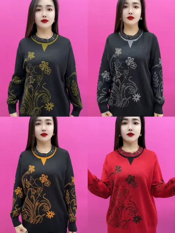 883圆领钻针织衫