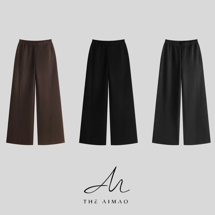 【THE AIMAO】“通勤简法”绵羊毛混纺磨绒垂顺显瘦休闲裤XYX82735
