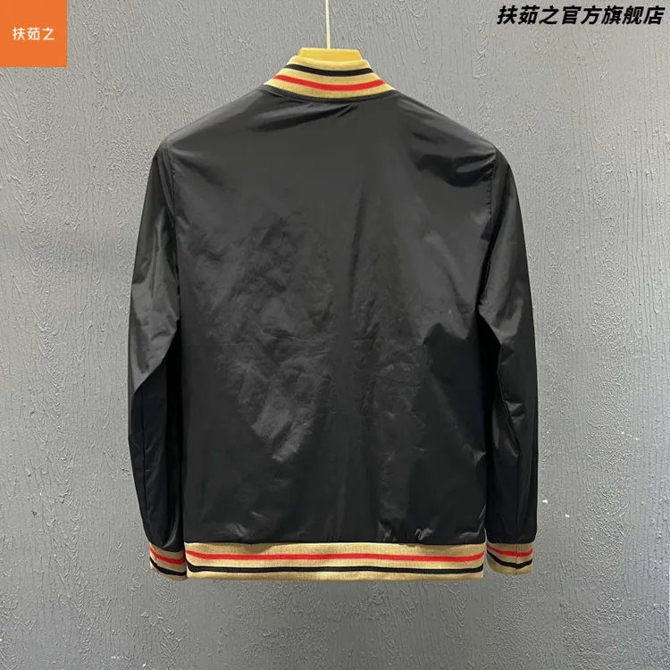 高端男士棒球领休闲夹克衫秋冬季潮时尚修身痞帅青年刺绣外套上衣