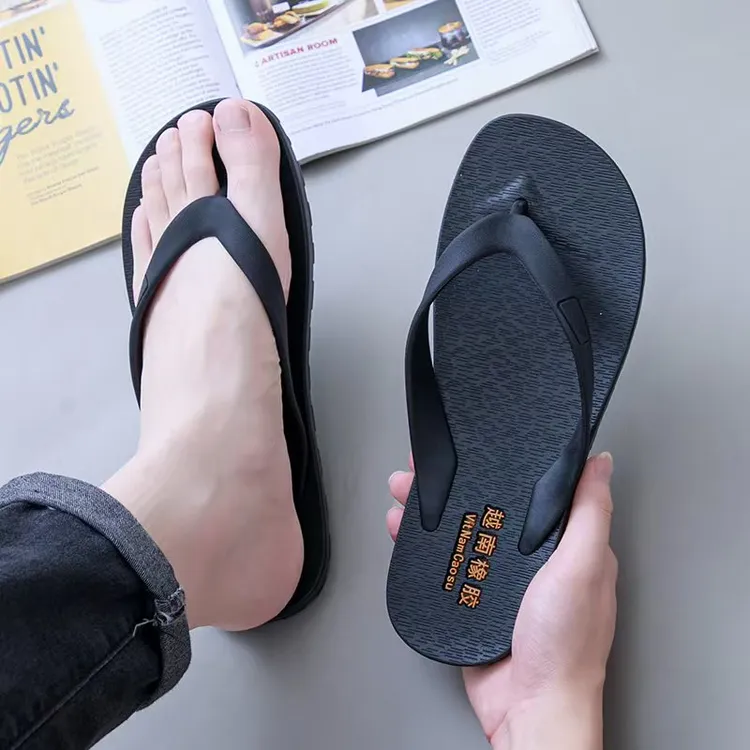 越南橡胶厚底拖鞋男时尚耐磨人字拖家居外出夹脚男拖防滑防臭拖鞋