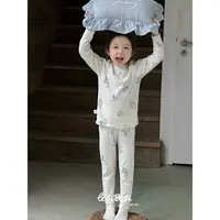 纯棉A类儿童秋衣裤套装无骨打底全棉宝宝衣服中大童长袖睡衣新款