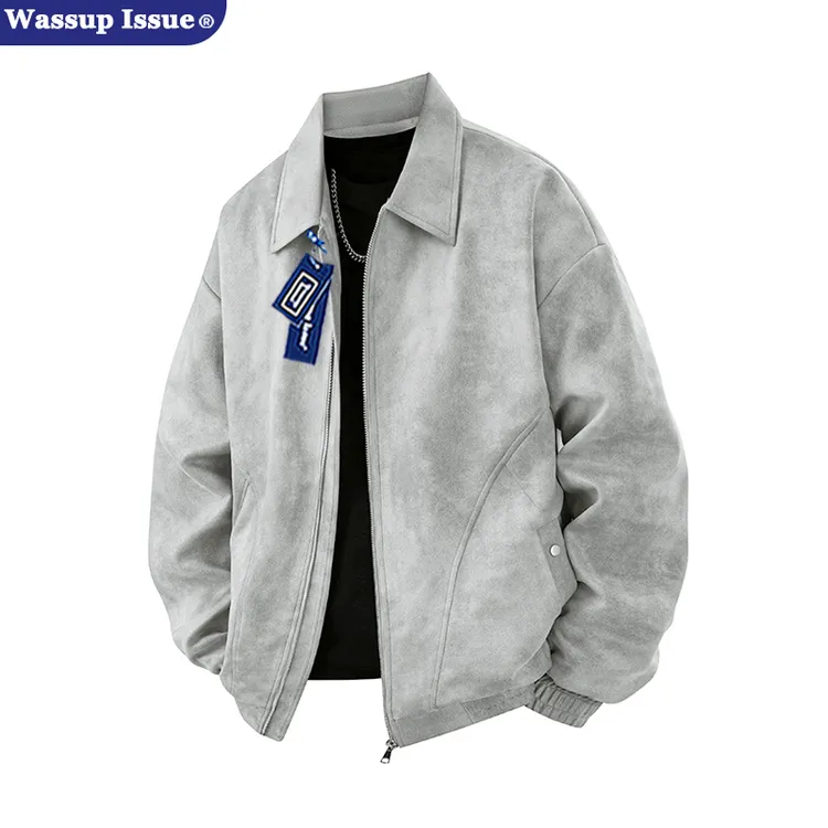 WASSUP ISSUE美式复古翻领脏脏外套男款秋冬新款宽松百搭工装夹克
