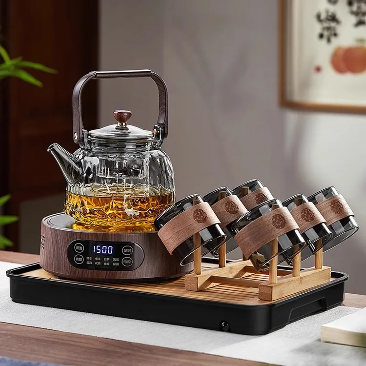 套装加厚蒸煮一体煮茶器茶具套装玻璃煮茶壶电陶炉泡茶烧水壶家用