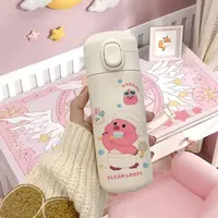 loopy海狸保温杯吸管式水杯可爱卡通露比学生大容量便携不锈钢杯
