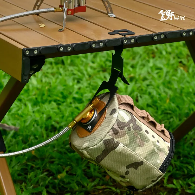 歪野户外露营多功能卡式分体炉IGT桌蛋卷桌战术桌折叠桌气罐挂钩