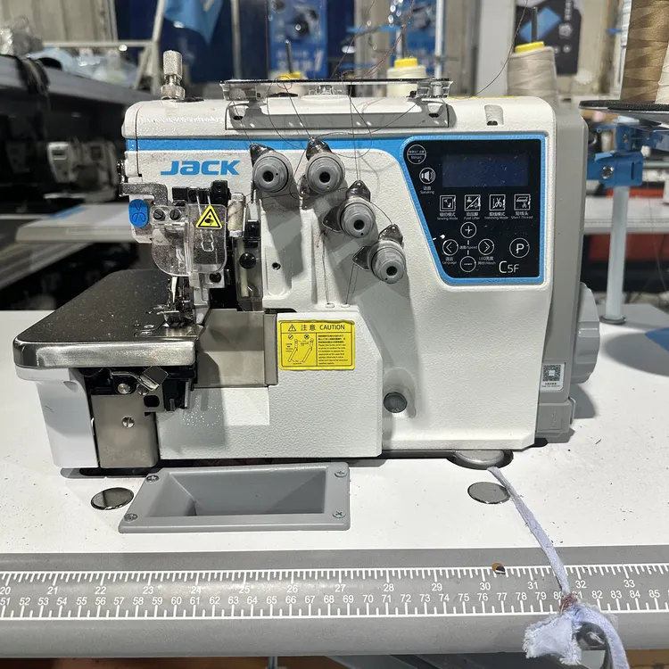 杰克C5F-5电脑拷边机自动抬压脚自动剪线五线拷边机语音播报智能