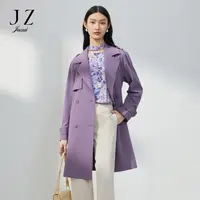 【小余专属】JZ玖姿JTDC41202休闲轻松感风衣女春季纯色职业外套