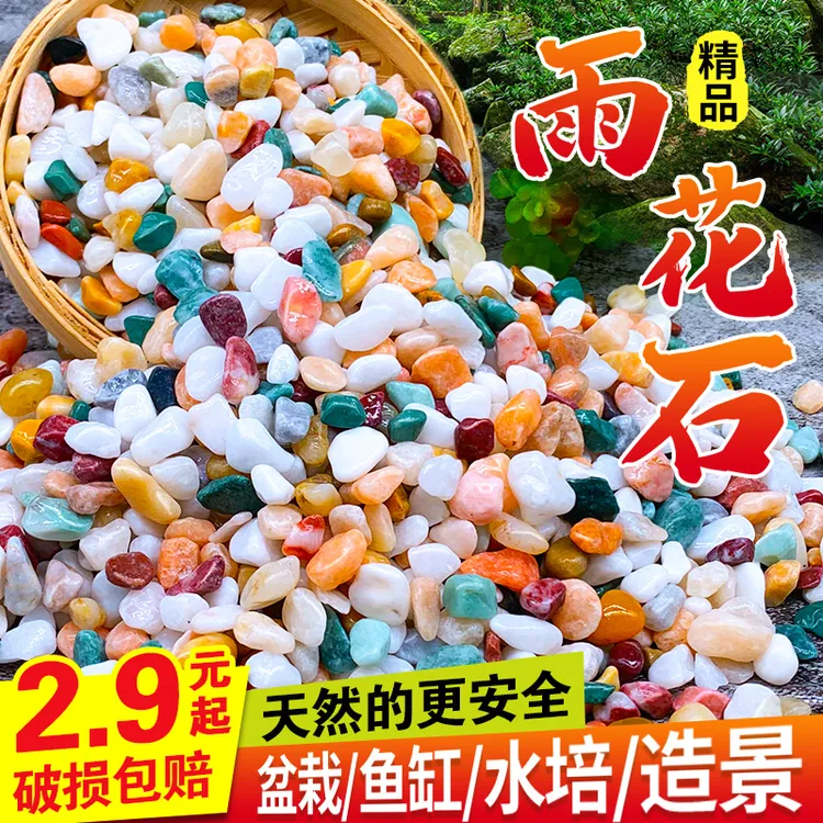 天然五彩石雨花石五花石铺底砂多肉铺面石鹅卵石造景鱼缸彩色石子