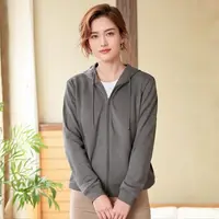 秋季华夫格拉链连帽防晒透气开衫