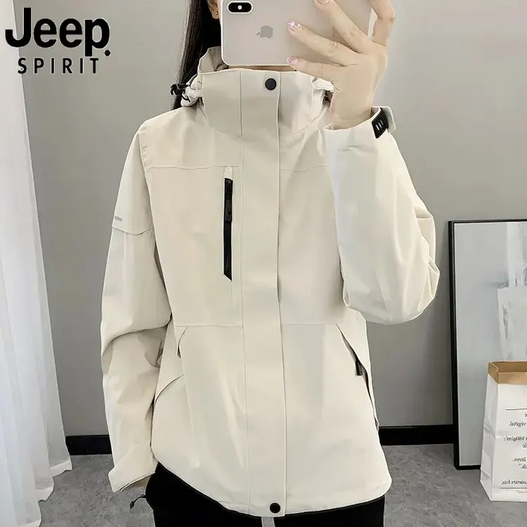 JEEP吉普2025年秋冬新款石墨烯内胆三合一可拆卸户外登山服冲锋衣