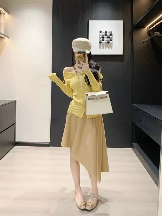 套装女2025新款爆款洋气气质针织显瘦轻奢时尚百搭套装女