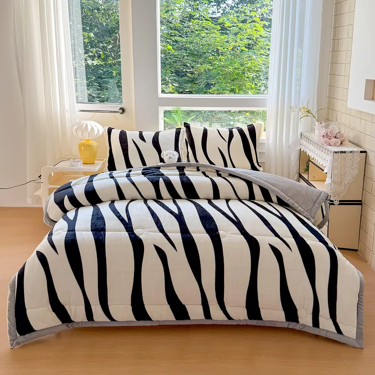 【2025新款】ins风牛奶绒被子学生宿舍加厚加绒印花双面绒秋冬家居