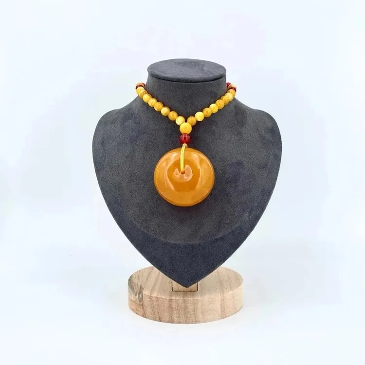 D022蜜糖红平安扣珠链款